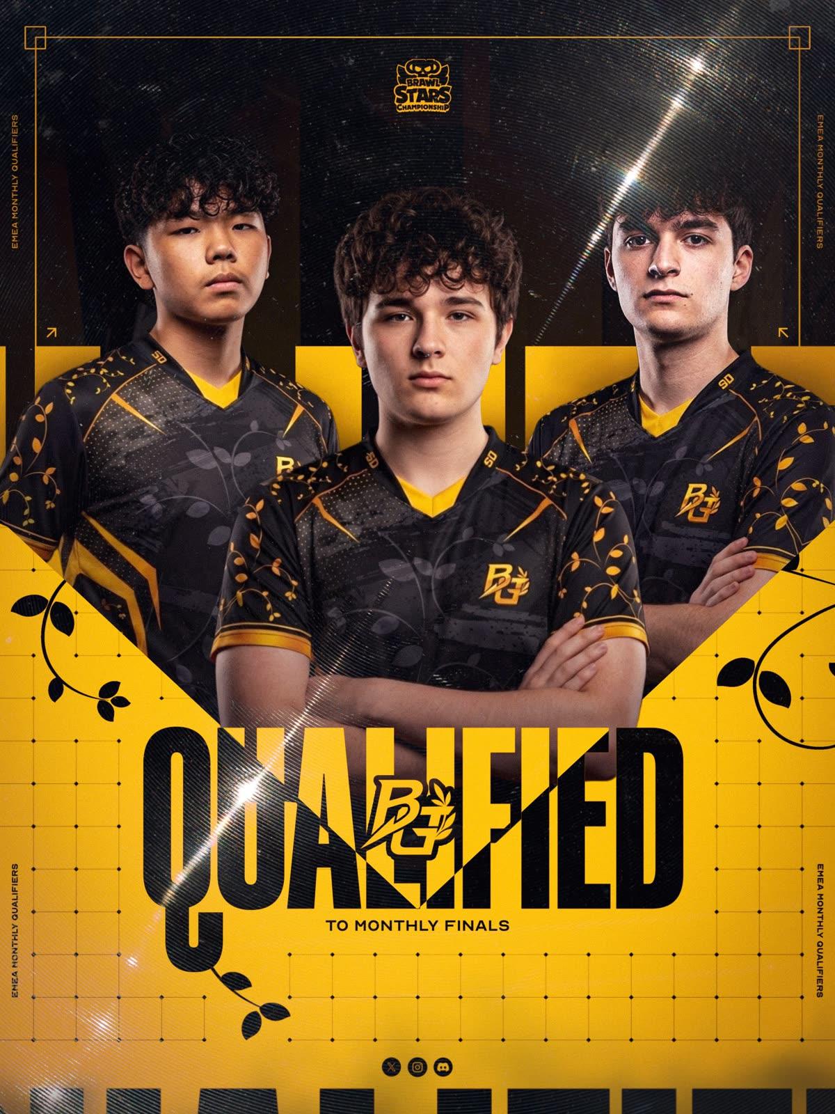 Qualification graphic: the roster in BGT jerseys over a gold QUALIFIED wordmark