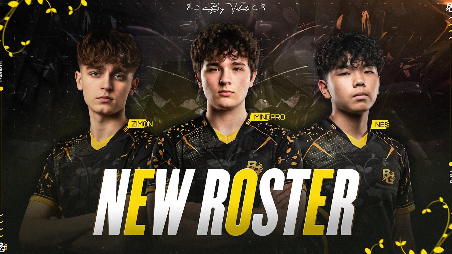 Zimon, Mine and Nes in Big Talents jerseys on the roster reveal plate